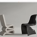 Stylish Modern Single Chair With Unique Curved Design And Various Colors