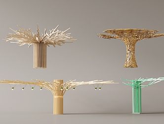 Modern Decorative Column Tree-shaped Column Special-shaped Column Interior Decorative Column 3d model