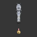 Futuristic Gun With Pink Accents And Cat Design Nearby Gold Bell With Red Bow