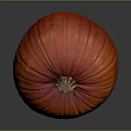 Round Orange Striped Pumpkin With Stem For Home Decor And Kitchen Use