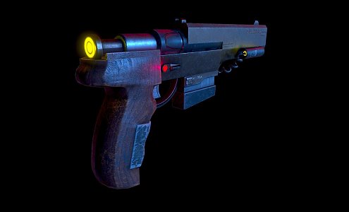 Cyberpunk gun 3d model