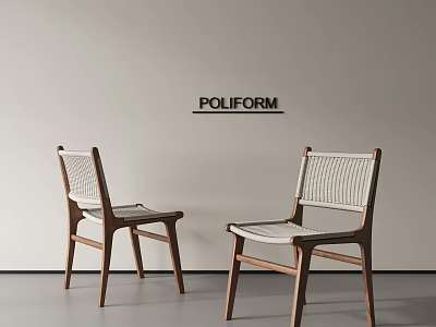 Modern Single Chair Design With Wooden Frame And Woven Backrest By Poliform 3d model