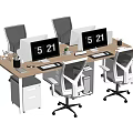 Modern Office Desk and Chair Staff Station Computer Desk and Chair 3d model