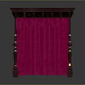 Four Poster Canopy Bed With Pink Drapes And Metallic Frame Design 3d model