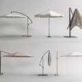 Various Outdoor Sunshade Designs With Adjustable Structures And Sturdy Bases 3d model