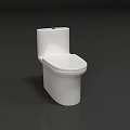 White Modern Toilet with Contemporary Sleek Design and Clean Smooth Surface