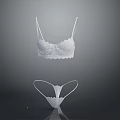 Elegant White Women's Lingerie Set With Delicate Lace Trim And Soft Fabric