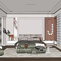 Elegant Modern Bedroom Interior Design With Soft Headboard Decorative Pillows And Area Rug