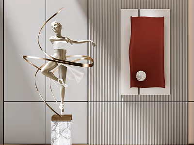 modern sculpture dance figure sculpture 3d model