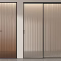 Modern Ribbed Glass Doors With Black Frames Single And Sliding Design 3d model