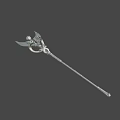 Ornate Weapon Design With Engraved Wings And Coiled Snakes On Metallic Staff