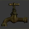 Vintage Brass Faucet Hardware Tool with Classic Design for Home Plumbing Use