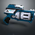 Blue And White Futuristic Sci Fi Gun Featuring Mechanical Design Advanced Tech And Modern Structure 3d model
