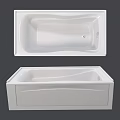 White Rectangular Bathtub With Smooth Surface For Modern Bathroom Design 3d model