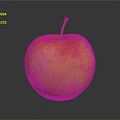 Fresh Ripe Red And Yellow Apple With Brown Stem On Dark Reflective Background