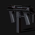 Black Tactical Submachine Gun With Magazine Grip And Rail Design Features 3d model
