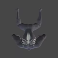 Venom Game Movie Character Black Symbiote With White Glowing Eyes And Red Chest Symbol
