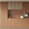 Middle Style Wine Cabinet Sideboard 3d model