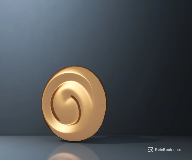 Commercial Equipment With Golden Spiral Design And Metallic Finish On Gray Background 3d model 