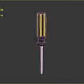 Professional Hardware Tool Screwdriver with Black and Yellow Handle and Metal Shaft