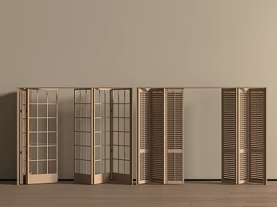 Modern folding door shutter door glass folding door 3d model
