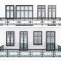 Traditional Casement Windows With Decorative Patterns And Multiple Design Styles For Home Interior 3d model