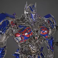 Intelligent Robot With Detailed Mechanical Structure Blue Red Armor And Bow Weapon