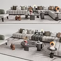 Modern sofa coffee table combination 3d model
