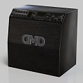 Black CMD Speaker With Top Control Panel And Textured Front Logo Design 3d model
