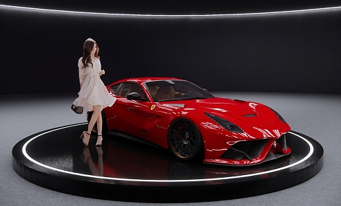 Hyundai Ferrari Red Silk Sedan 3d model