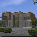Modern Detached Villa Exterior Design With Large Glass Windows Wooden Panels Balconies And Surrounding Greenery