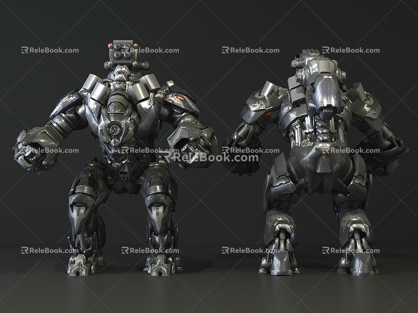 Modern game character robot 3d model