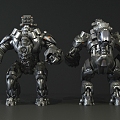 Modern game character robot 3d model