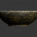 Decorative Ceramic Bowl With Intricate Dragon Patterns And Golden White Finish