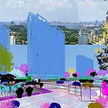 Modern High Rise Residential Buildings With Landscaped Gardens And Clear Sky