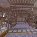 Ancient Architecture Interior With Traditional Wooden Furniture Carved Windows And Decorative Paintings