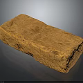 Natural Orange Wooden Stone Block Featuring Textured Surface And Solid Structure 3d model