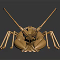 Golden Metallic Lobster Sculpture With Shiny Claws And Antennae On Dark Background