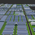 Industrial Factory Buildings Layout With Multiple Units Office Complex Green Areas And Road Networks