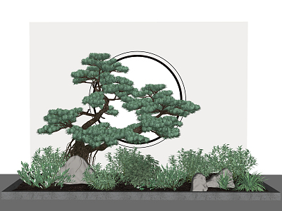 Modern Pine Landscape Plants model