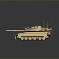 Tan Armored Military Tank With Main Gun Antennas And Reinforced Tracks Design