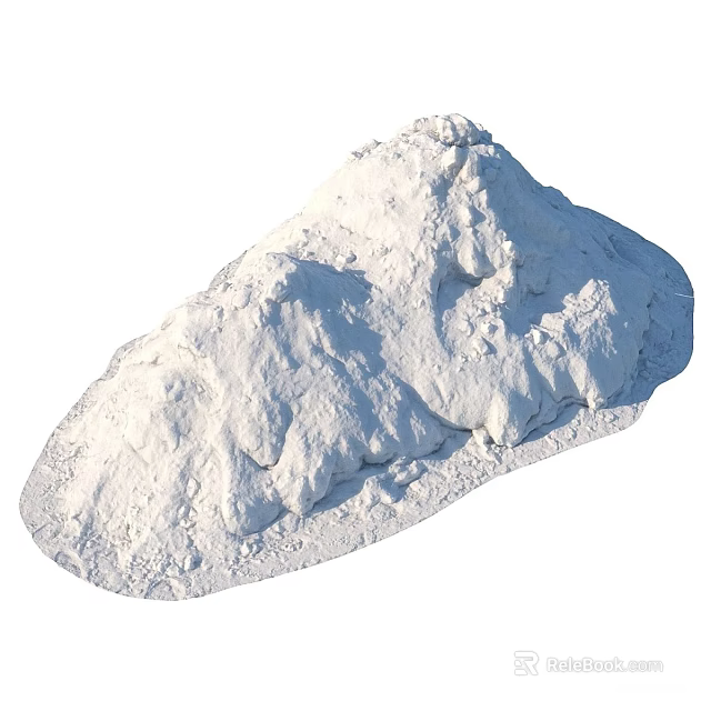 White Textured Rockery Stone With Natural Irregular Surface For Garden Decoration 3d model 
