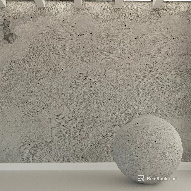 Light Gray Textured Wall With Smooth Sphere Decoration In Modern Style 3d model 