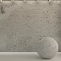Light Gray Textured Wall With Smooth Sphere Decoration In Modern Style 3d model