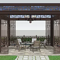 New Chinese Style Gazebo Landscape 3d model