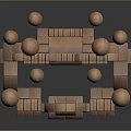 Wooden Block Castle Construction With Pointed Towers Arched Entry And Stacked Blocks