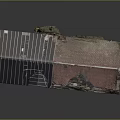 Old Brick Building With Damaged Roof Red Tiles And Black Roof Section