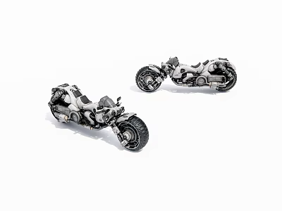 Two Modern Motorcycles Showcasing Streamlined Body And Bold Wheel Design On White Background 3d model