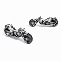 Two Modern Motorcycles Showcasing Streamlined Body And Bold Wheel Design On White Background