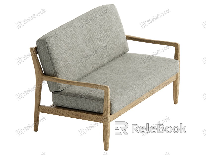 Log-style double sofa model